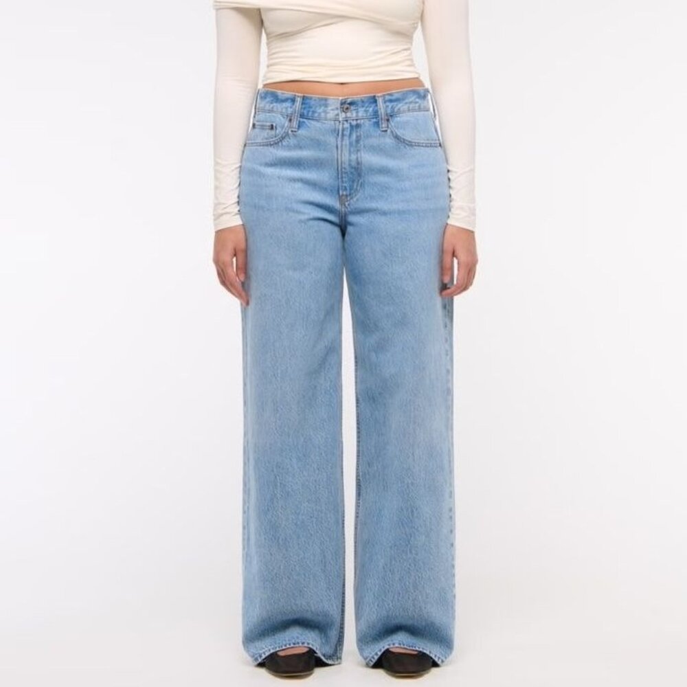 Abercrombie & Fitch Light Blue Wide Leg Jeans